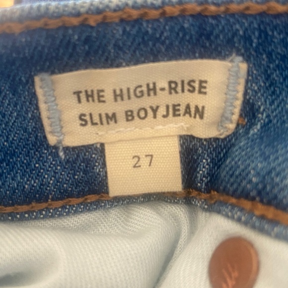 Madewell The High-Rise Slim Boyjean in Prentice Wash: Ripped Edition Women's 27 - Picture 8 of 13